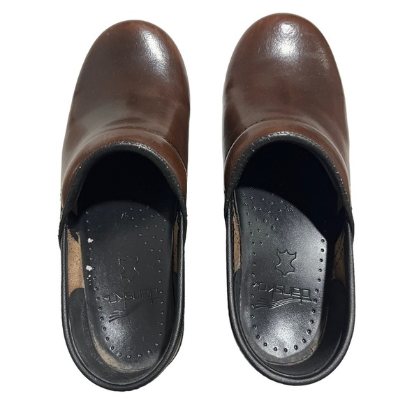 Dansko Professional Leather Clog Brown Size 37 Reinforced Toe - Picture 6 of 10